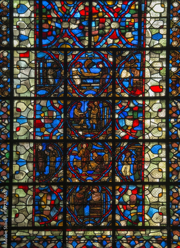 Vitrail de la cathédrale Saint-Étienne de Bourges, Cher, France