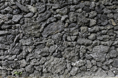 Wall made of volcanic stones