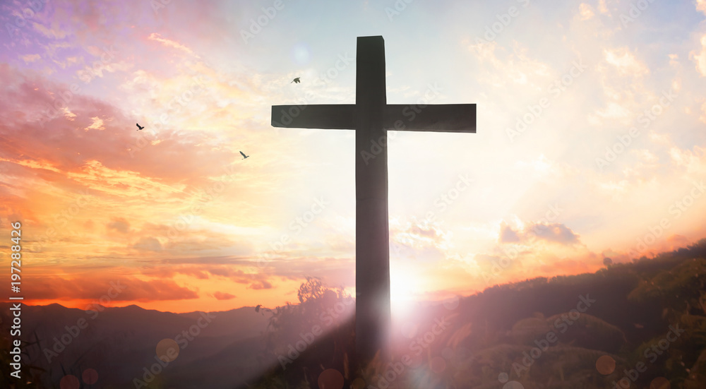 Good Friday concept:illustration of Jesus Christ crucifixion on Good Friday