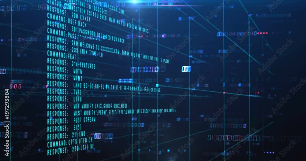 loopable footage of Programming code and FTP log in for software developer and Computer script concept