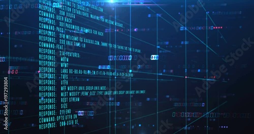 loopable footage of Programming code and FTP log in for  software developer and  Computer script concept