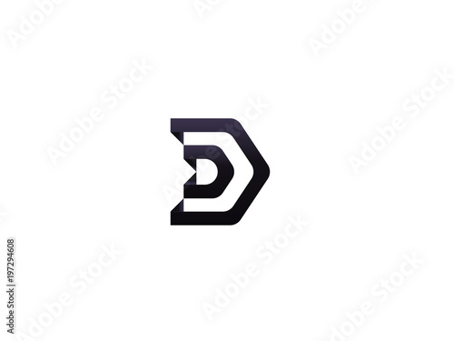 Letter D Logo. architecture door house template Vector illustration