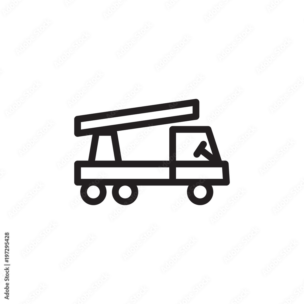 crane truck outlined vector icon. Modern simple isolated sign. Pixel perfect vector  illustration for logo, website, mobile app and other designs