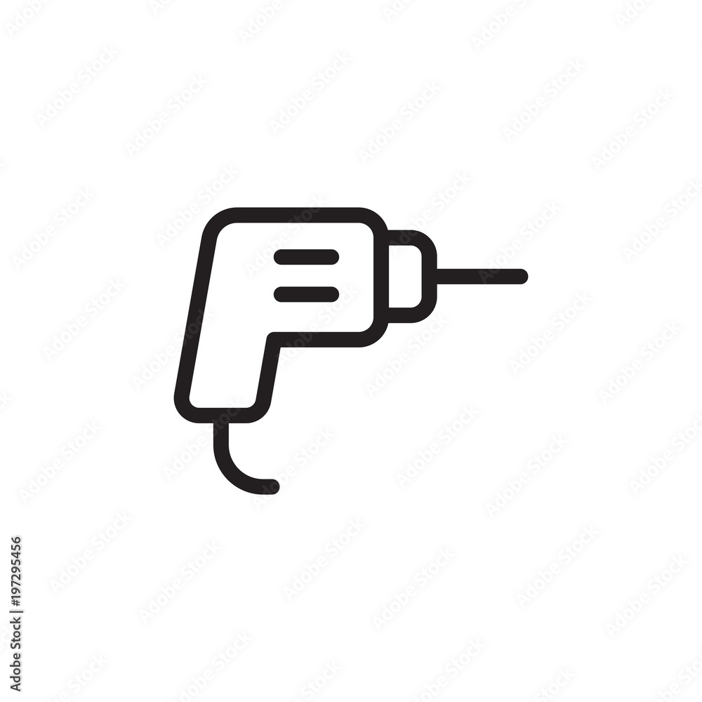 hand drill, building tool outlined vector icon. Modern simple isolated sign. Pixel perfect vector  illustration for logo, website, mobile app and other designs