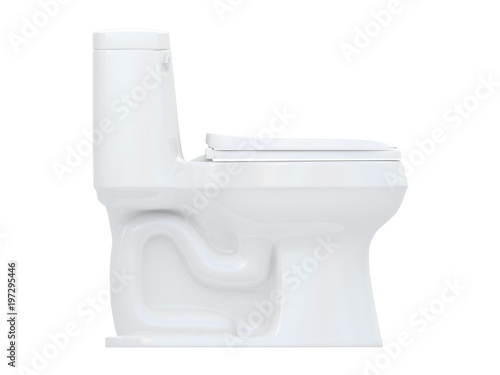 Wallpaper Mural toilet or wc isometric side view isolated on a white background 3d rendering Torontodigital.ca