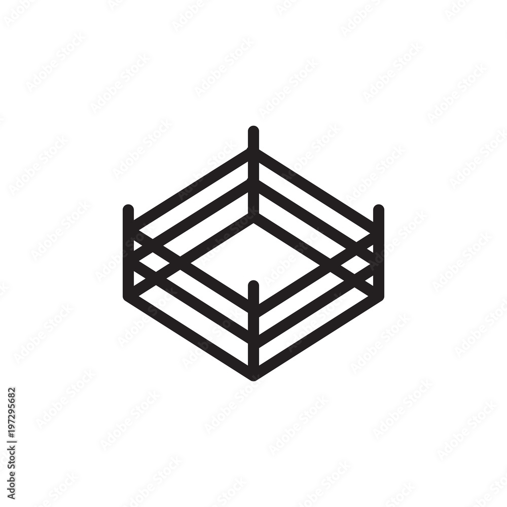 boxing ring outlined vector icon. Modern simple isolated sign. Pixel ...