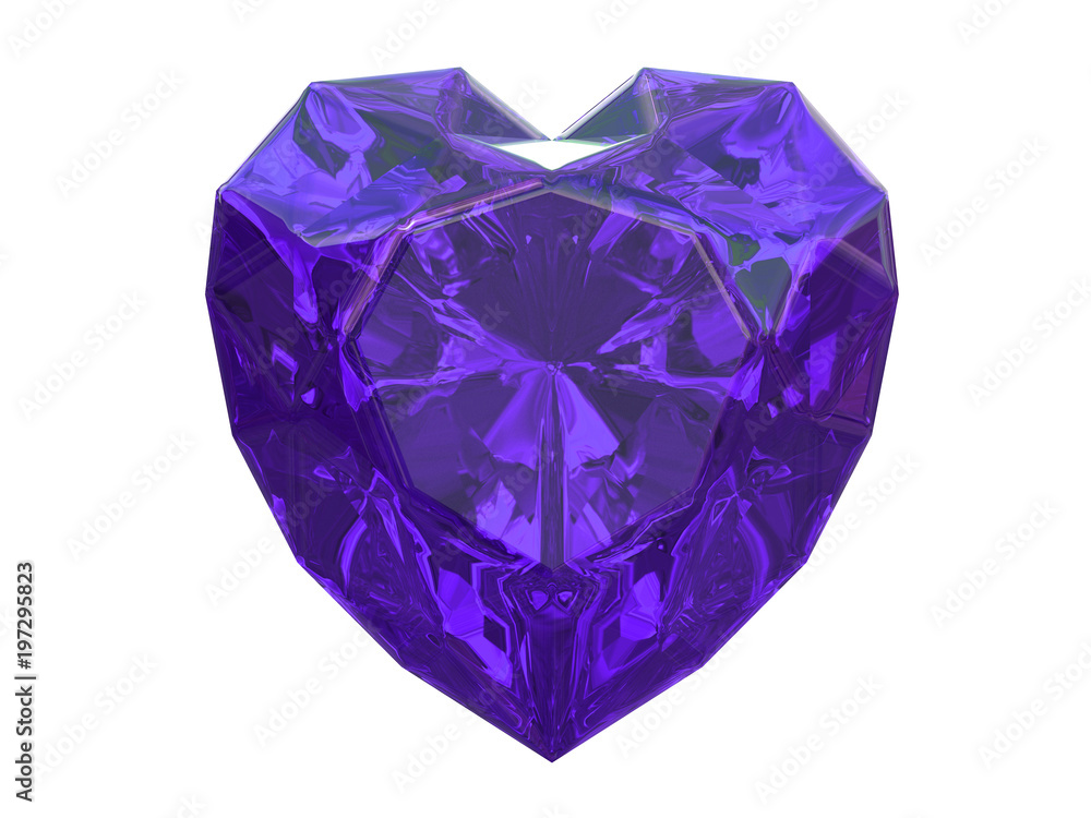 diamond heart jewelry front view isolated on a white background 3d rendering diamond heart jewelry front view isolated on a white background 3d rendering