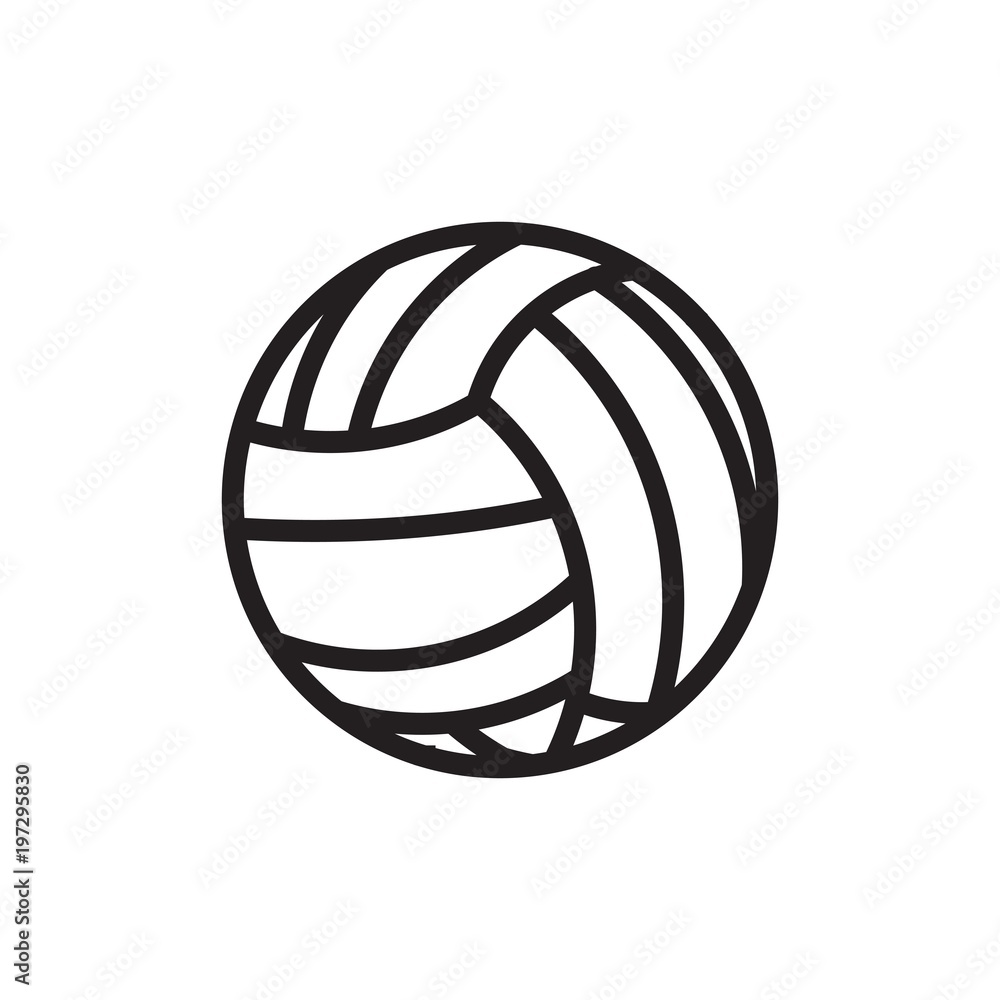 volleyball, volleyball ball outlined vector icon. Modern simple isolated sign. Pixel perfect vector  illustration for logo, website, mobile app and other designs