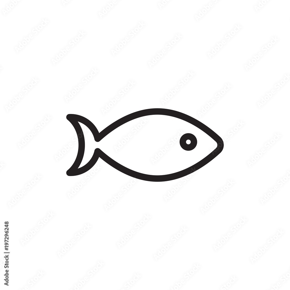 simple outline fish line art monoline logo template vector icon Stock  Vector