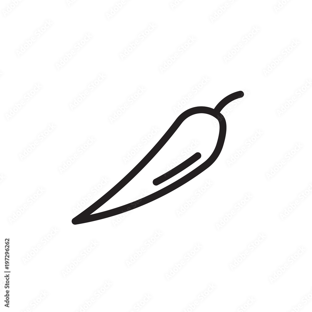 Obraz premium hot pepper outlined vector icon. Modern simple isolated sign. Pixel perfect vector illustration for logo, website, mobile app and other designs