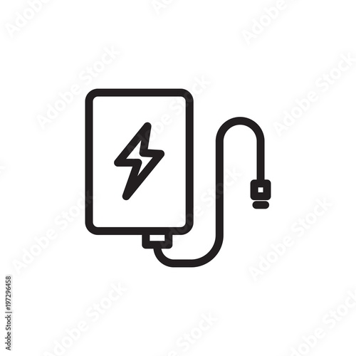 power bank, charging device outlined vector icon. Modern simple isolated sign. Pixel perfect vector  illustration for logo, website, mobile app and other designs