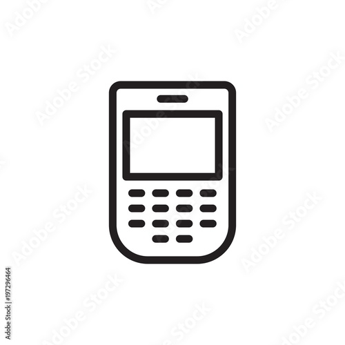 qwerty mobile phone, qwerty keyboard outlined vector icon. Modern simple isolated sign. Pixel perfect vector illustration for logo, website, mobile app and other designs