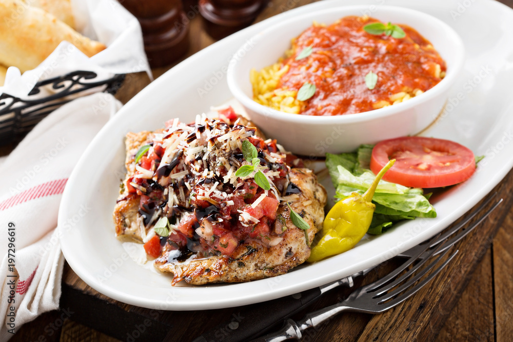 Bruschetta chicken with rice Bruschetta chicken with rice