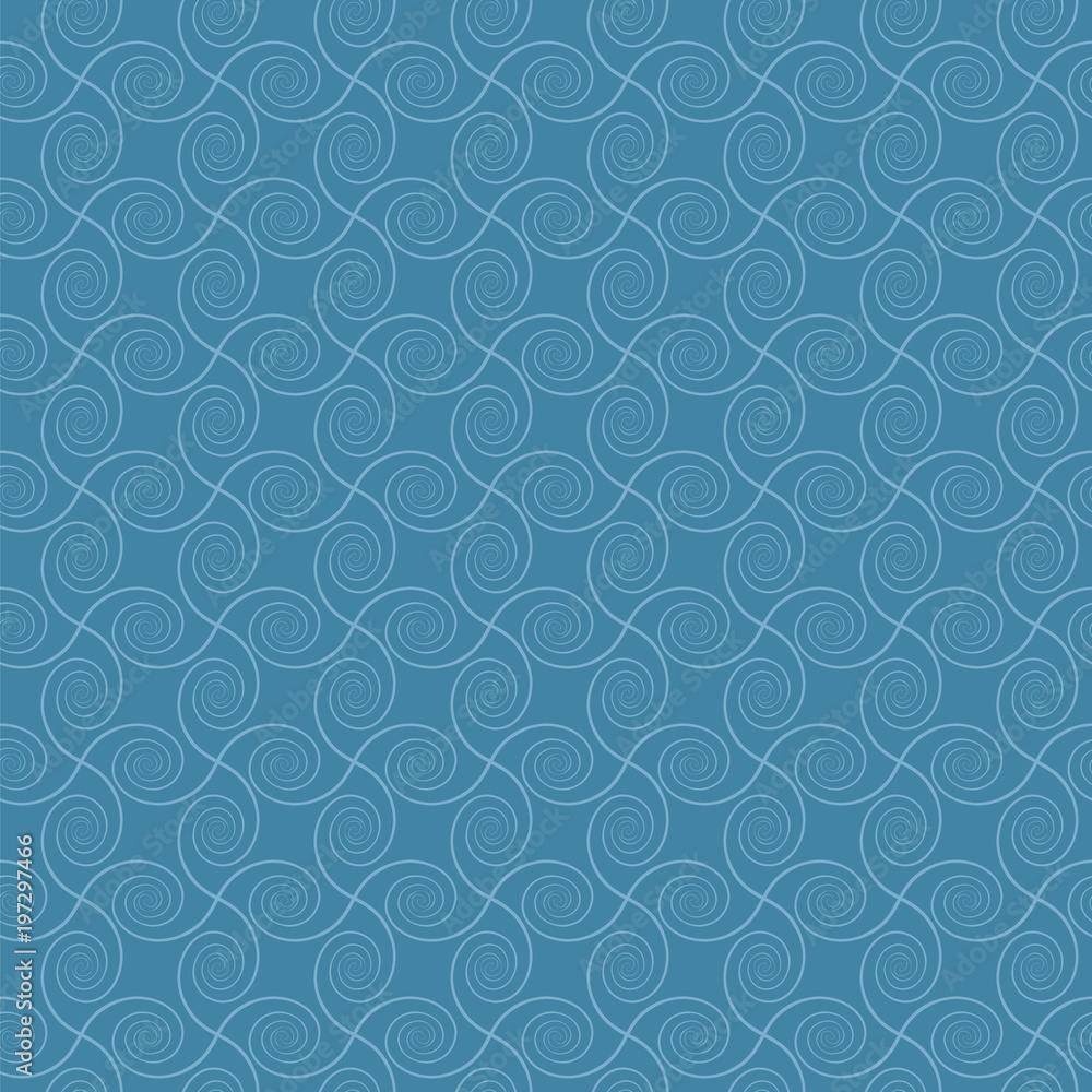 abstract spirals. vector seamless pattern. blue background abstract spirals. vector seamless pattern. blue background