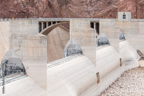 Photography Ouflow channel construction in Hoover Dam in USA