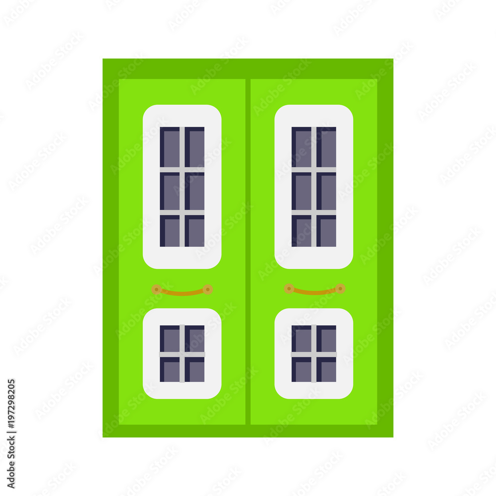 entrance door front view. homes and buildings vector element in cartoon style. entrance door front view. homes and buildings vector element in cartoon style.