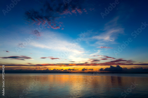 Sunset sky on the lake © noppharat