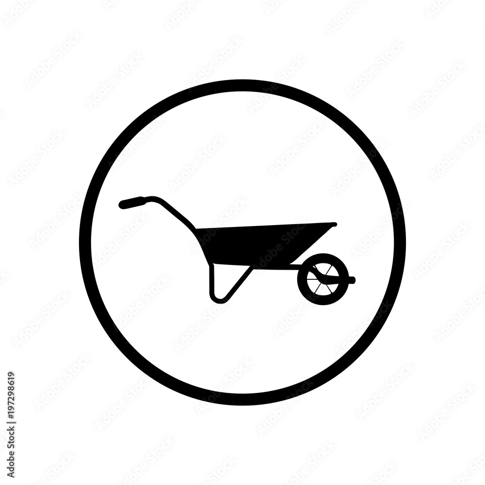 Wheelbarrow icon. Vector Illustration Wheelbarrow icon. Vector Illustration