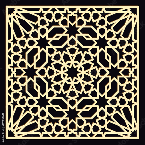 Decorative pattern for laser cutting. Vector ornament oriental style.