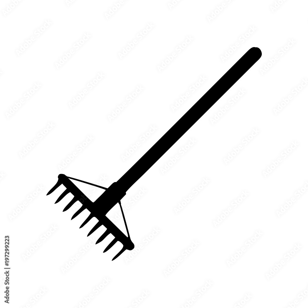 Garden rake. Vector Illustration