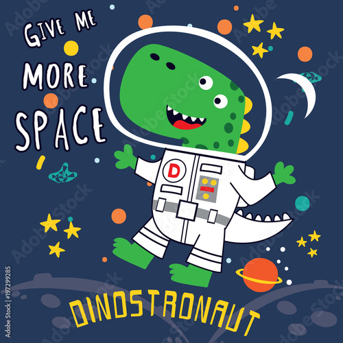 astronaut give me space cartoon vector illustration