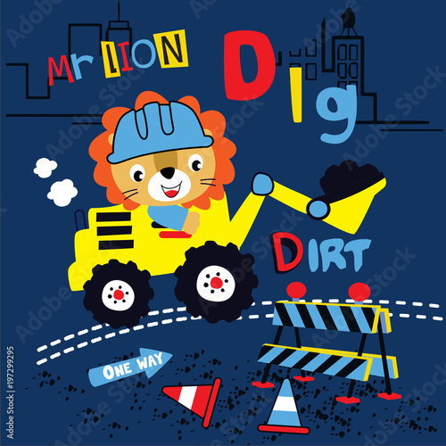 builder cartoon vector illustration