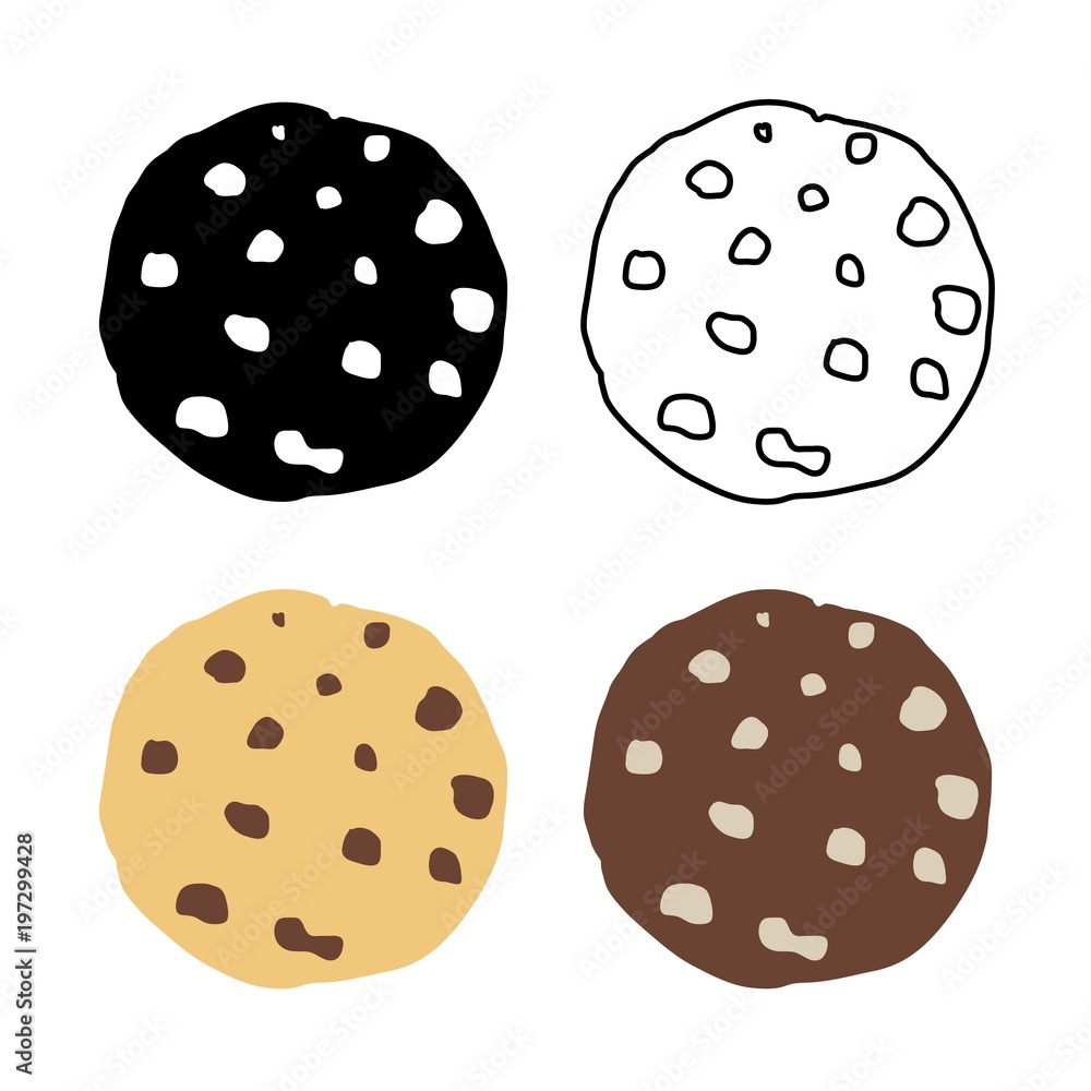 custom made wallpaper toronto digitalA set of biscuit icons with chocolate. Vector illustration.
