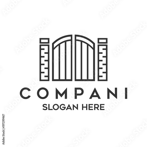 door and  gate logo template vector icon illustration