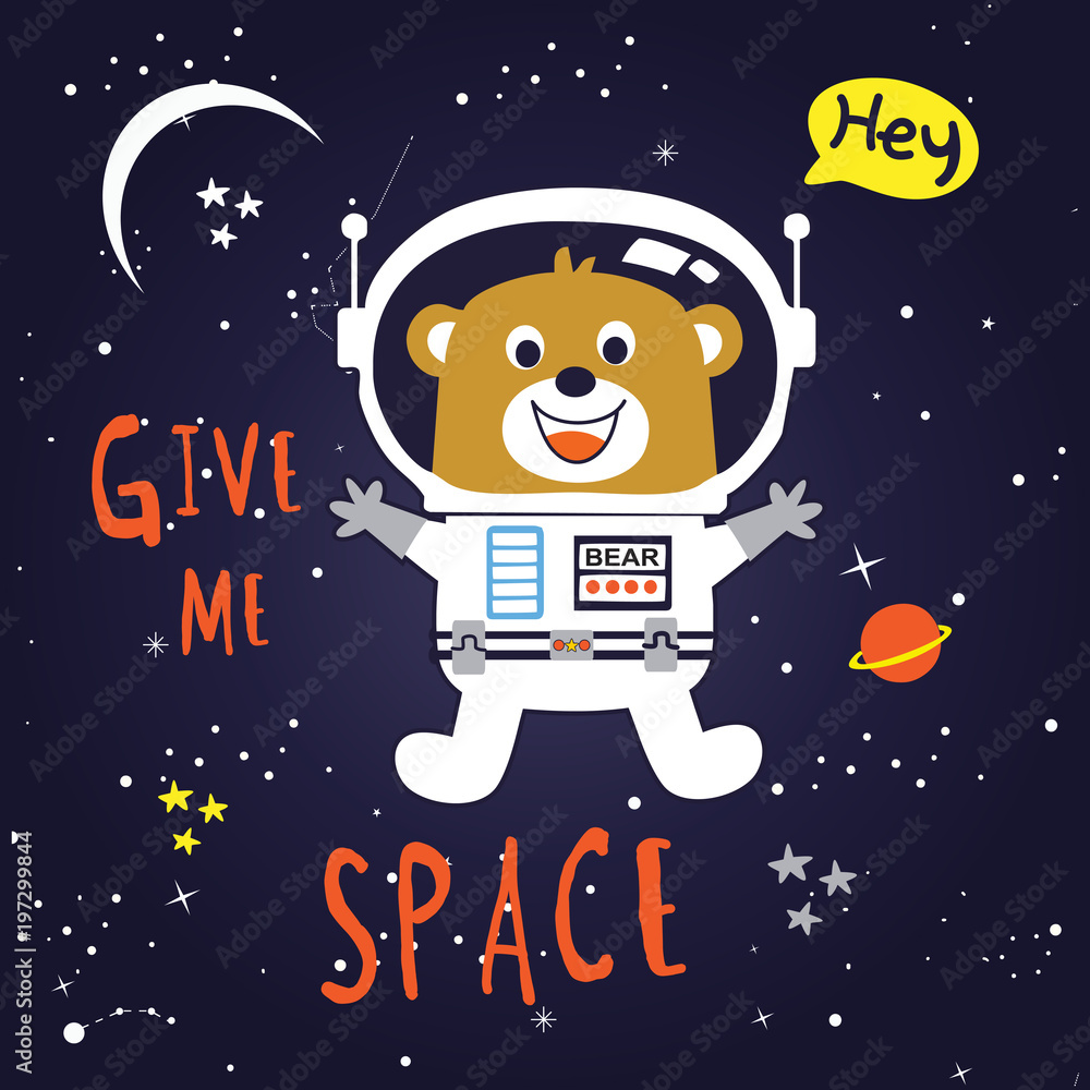 Fototapeta premium give me space animal cartoon vector art