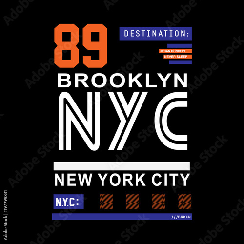typography urban city  new york  brooklyn t shirt vector art