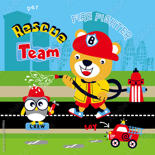 rescue team cartoon vector
