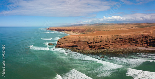 Aerial view on ocean and rocks in Morocco