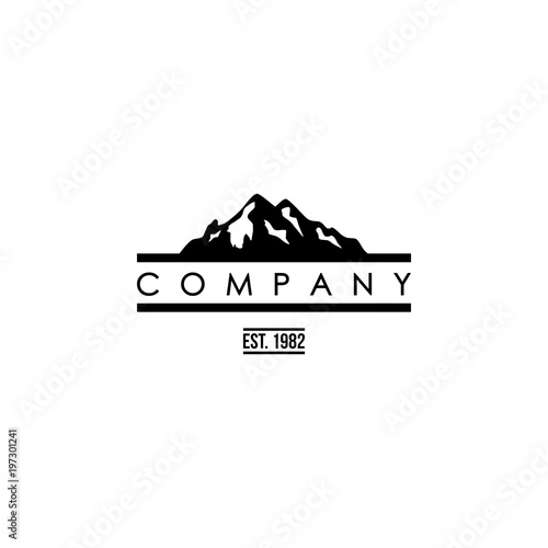 Mountain Hand Drawn Logo Template. Flat design logo template. Vector Illutrator eps.10