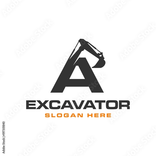 excavator logo vector