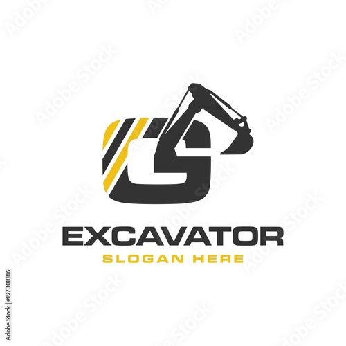 excavator logo vector