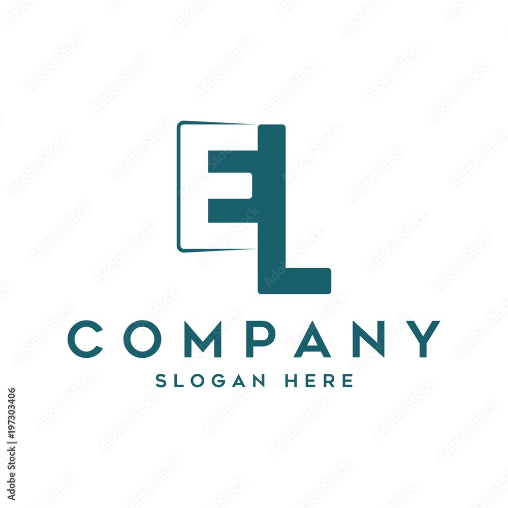 EL logo initial letter design template vector