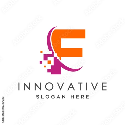 Free Download Business corporate letter F logo design vector. Colorful digital letter icon template for technology. - GFXLoad