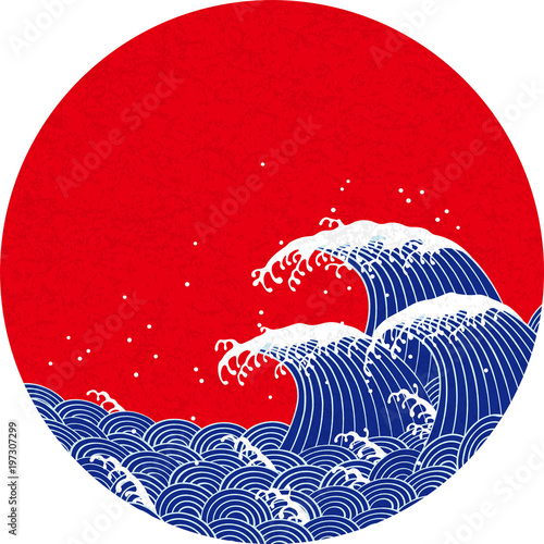 波　和風文様