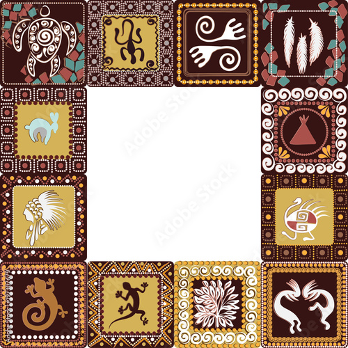 frame with imitation of elements of rock art