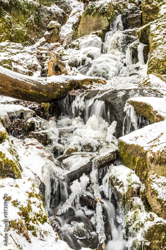 Frozen waterfall in the Erzgebirge