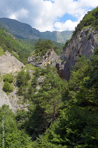 Mountain view of Alagir gorge. Republic of North Ossetia – Alania, Russia