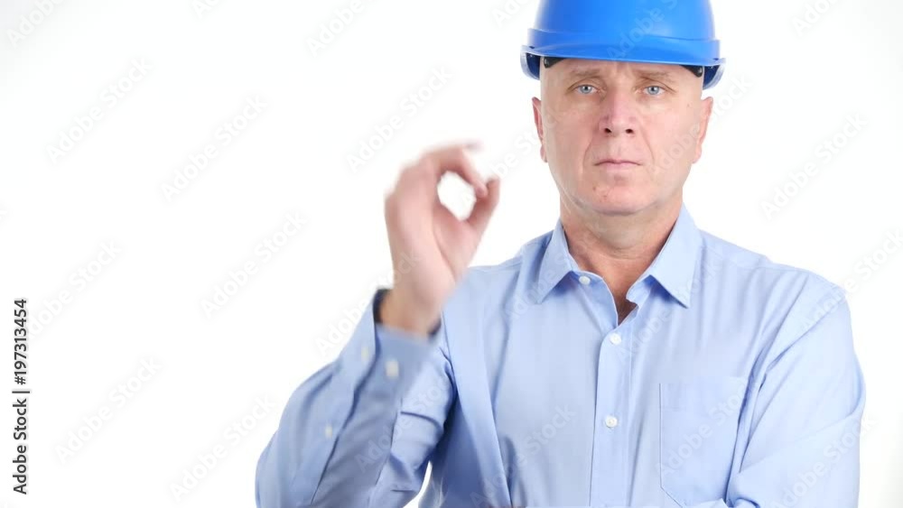 Technical Person Shoe Agreeing Gesture Engineer Make OK Hand Sign Technical Person Shoe Agreeing Gesture Engineer Make OK Hand Sign