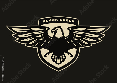 Black eagle symbol, emblem.