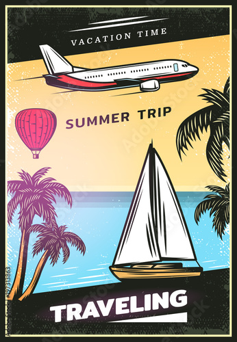 Vintage Colored Traveling Poster