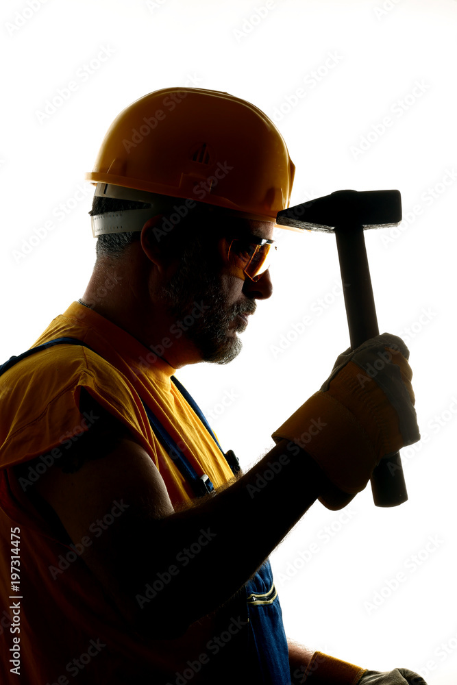 worker with hammer worker with hammer
