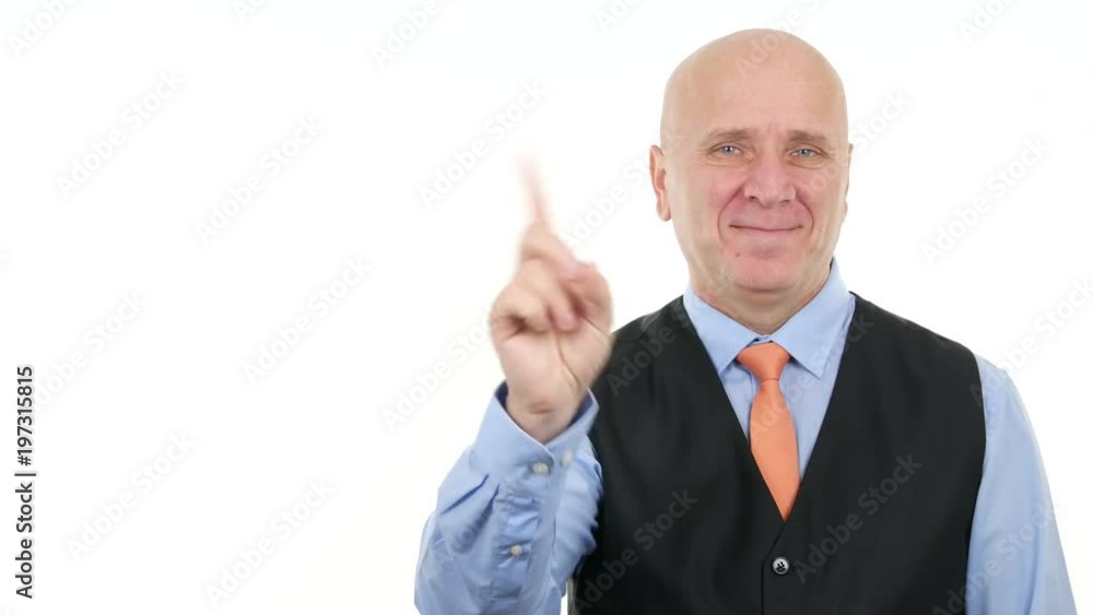 Smiling Businessman Disapproving with No Hand Sign Make Negation Finger Gesture Smiling Businessman Disapproving with No Hand Sign Make Negation Finger Gesture