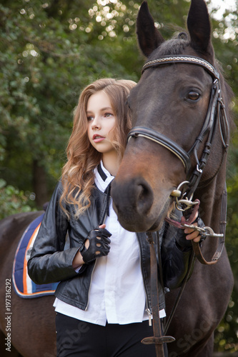 girl teenager with a horse