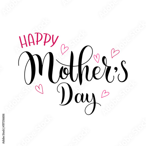 Happy mother Day lettering. Greeting Card Design. Hand Drawn Text