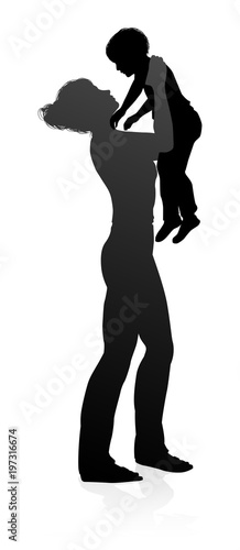 Mother and Child Family Silhouette