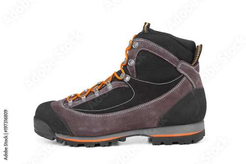 High mountain shoe isolated on white background